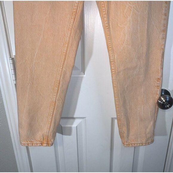 Topshop Orange Stone Washed Cropped Straight Leg Denim Mom Jeans Size 28 - Picture 4 of 8